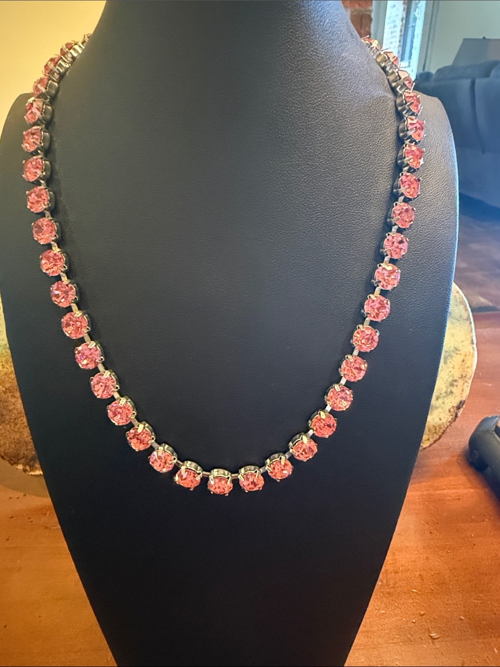 Pink Crystal Tennis Necklace - Women's Jewelry